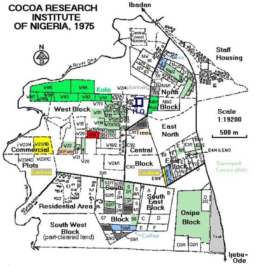 {Map of CRIN plots, 1975}