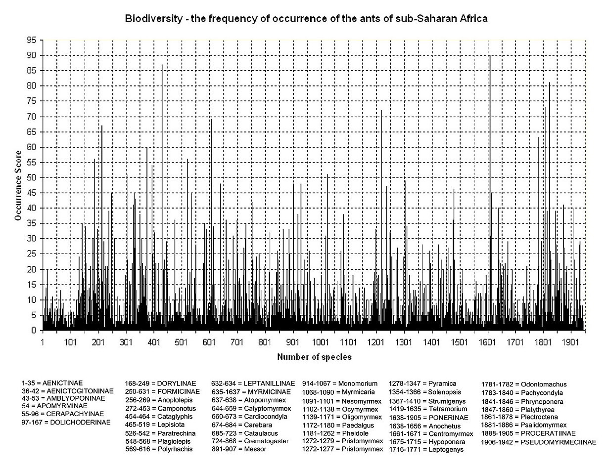 {Ant occurrences taxonomic list 2009}