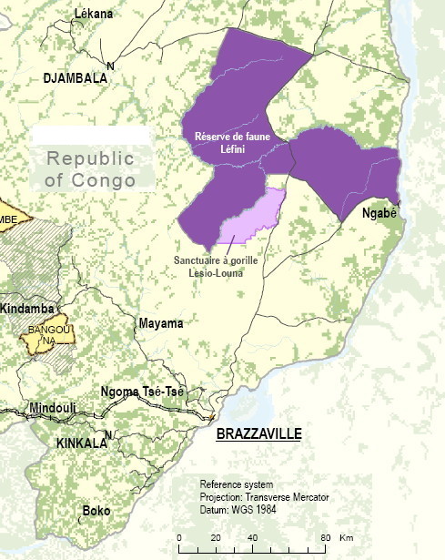 {Map of Lesio-Louna Reserve}