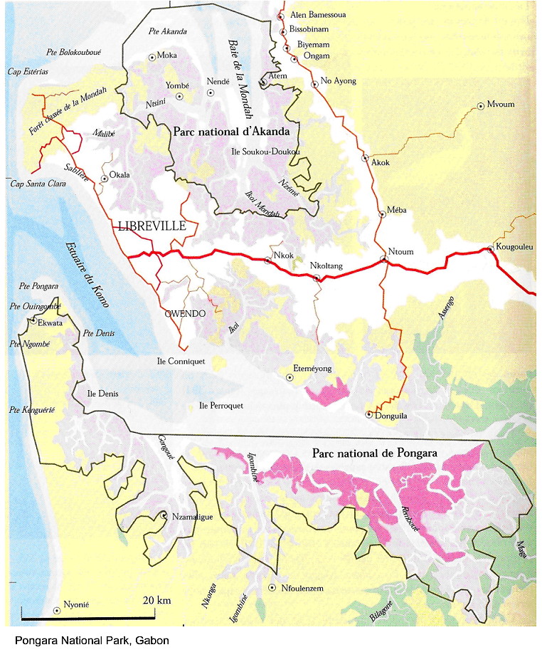 {Pongara National Park map}