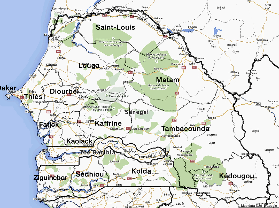 Senegal administrtaive regions