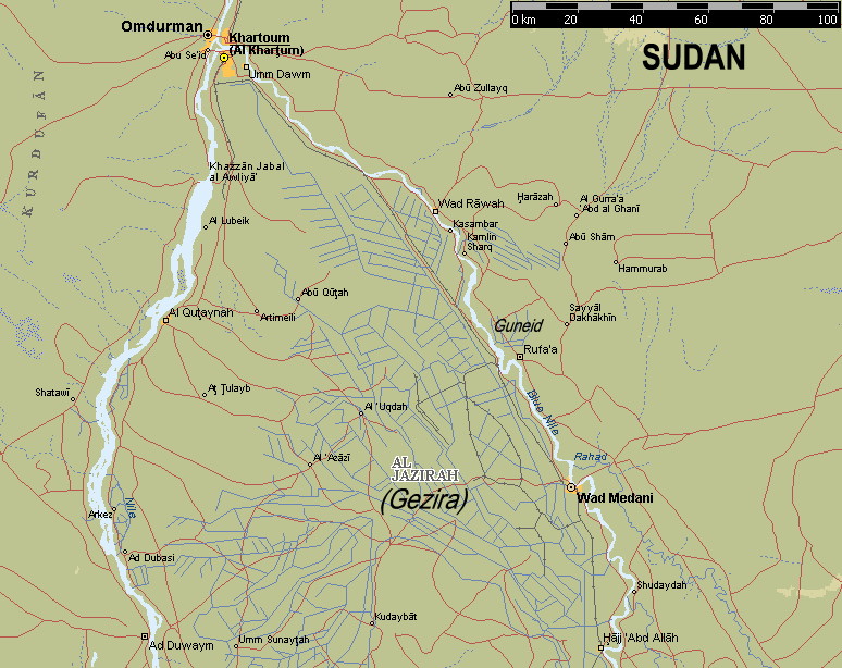 {Gezira trial site locations}
